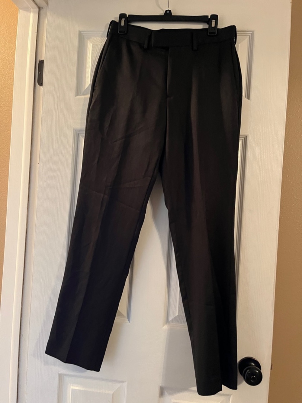 Structure Men's Black Dress Pants - Classic Flat Front